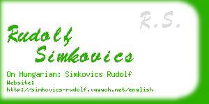 rudolf simkovics business card